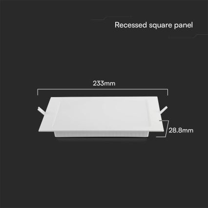 Lampada LED da incasso SAMSUNG CHIP LED/18W/230V 4000K 22x22 cm bianco