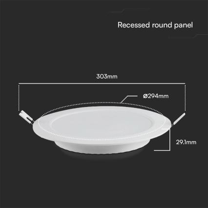 Lampada LED da incasso SAMSUNG CHIP LED/24W/230V 4000K diametro 29,4 cm bianco