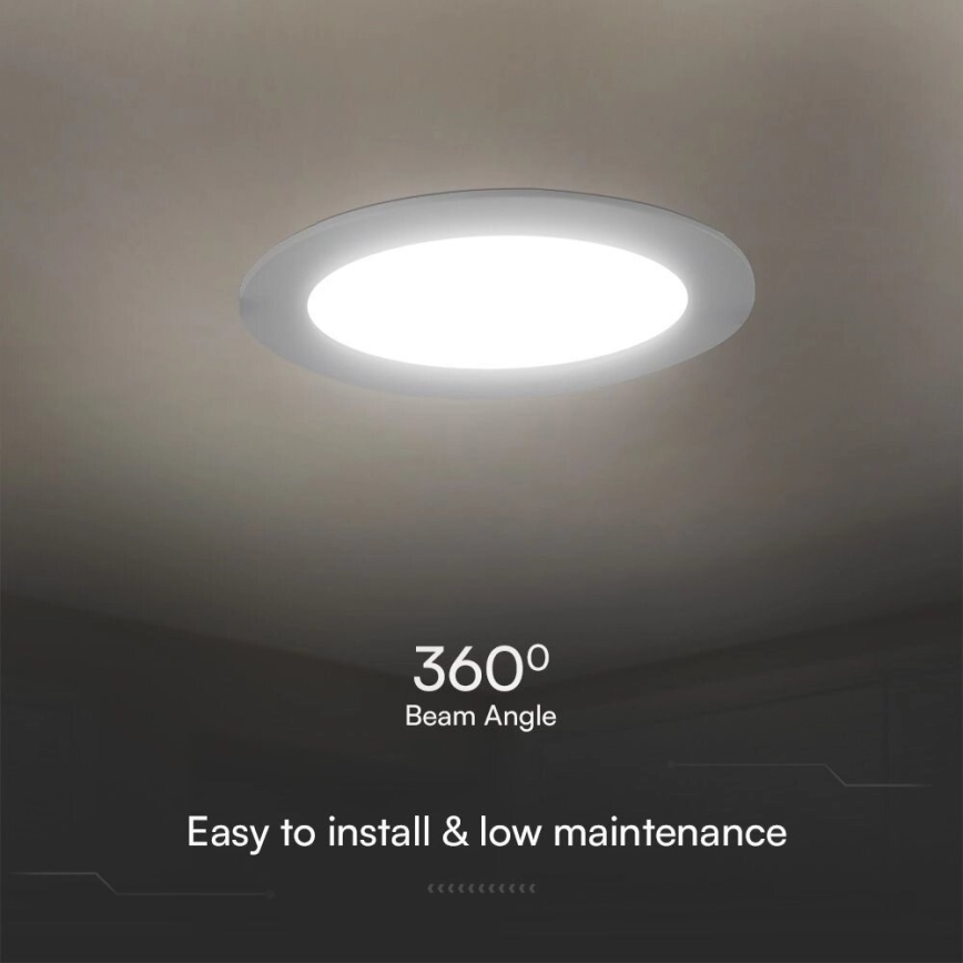 Lampada LED da incasso SAMSUNG CHIP LED/24W/230V 6500K diametro 29,4 cm bianco