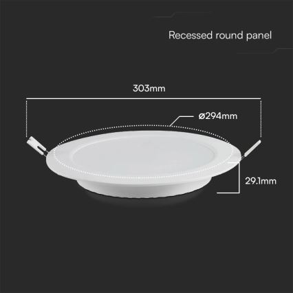 Lampada LED da incasso SAMSUNG CHIP LED/24W/230V 6500K diametro 29,4 cm bianco