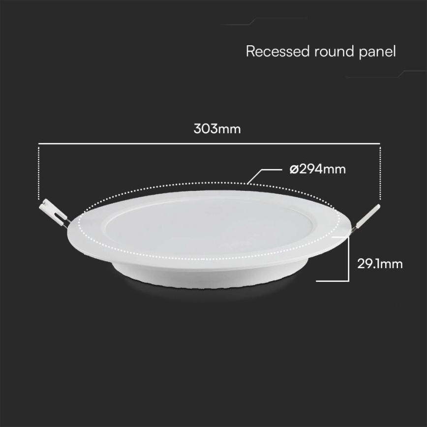 Lampada LED da incasso SAMSUNG CHIP LED/24W/230V 6500K diametro 29,4 cm bianco