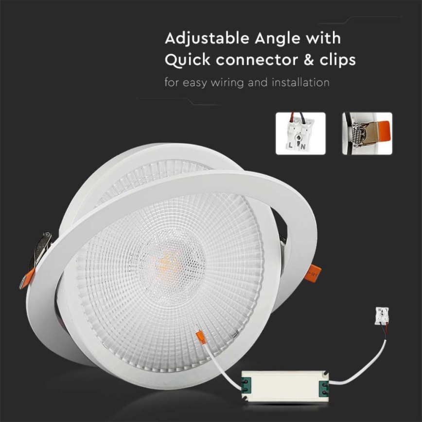 Lampada LED da incasso SAMSUNG CHIP LED/30W/230V 6400K