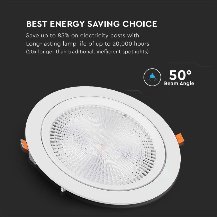 Lampada LED da incasso SAMSUNG CHIP LED/30W/230V 6400K