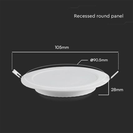 Lampada LED da incasso SAMSUNG CHIP LED/3W/230V 6500K diametro 9,5 cm bianco