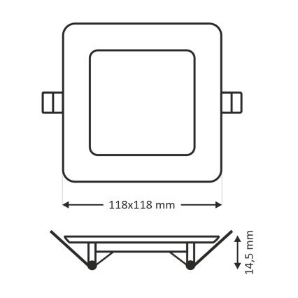 Lampada LED da incasso SQUARE LED/6W/230V 4200K 11,8x11,8 cm bianco