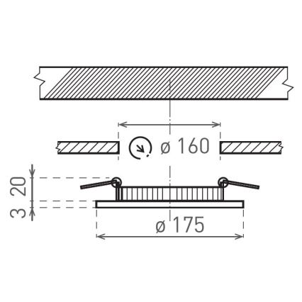 Lampada LED da incasso VEGA LED/12W/230V 2900/3900/5800K diametro 17,5 cm bianco