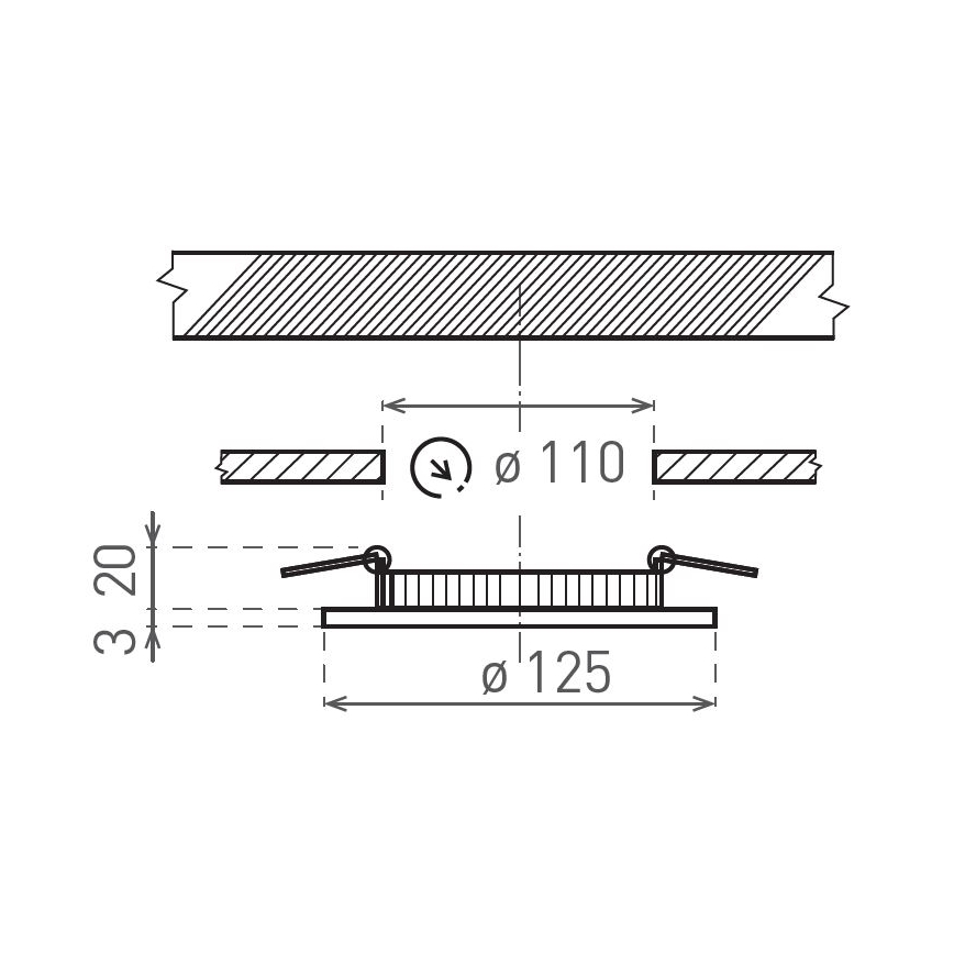 Lampada LED da incasso VEGA LED/6W/230V 2900/3900/5800K diametro 12,5 cm bianco