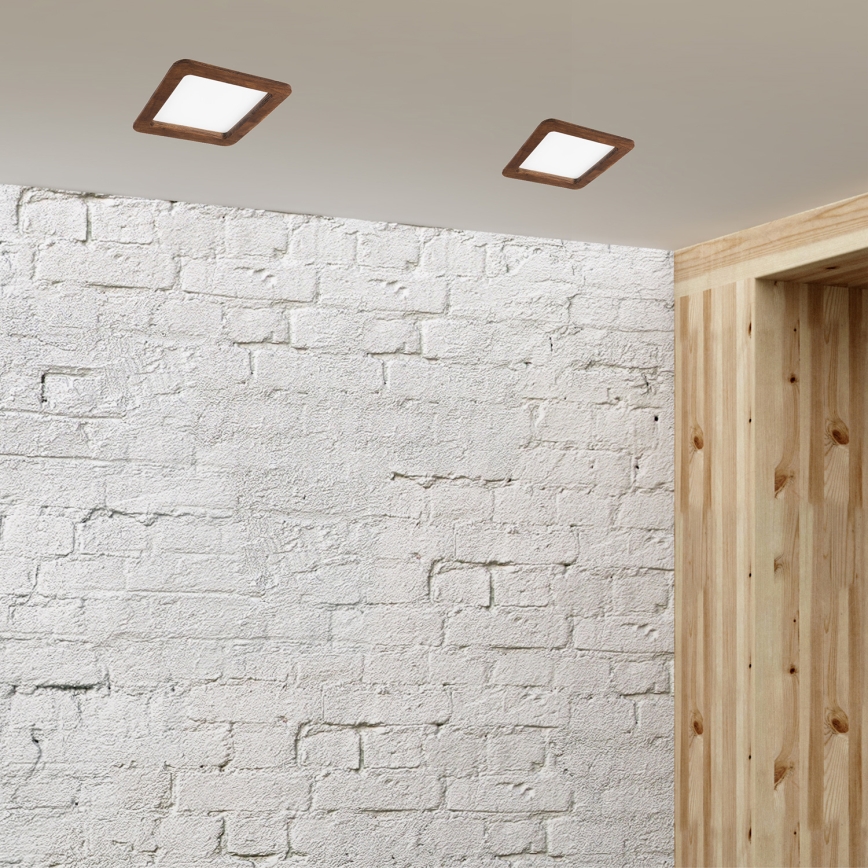 Lampada da incasso LED WOODY SPOT LED/17W/230V 3000K ciliegio 18,5x18,5 cm