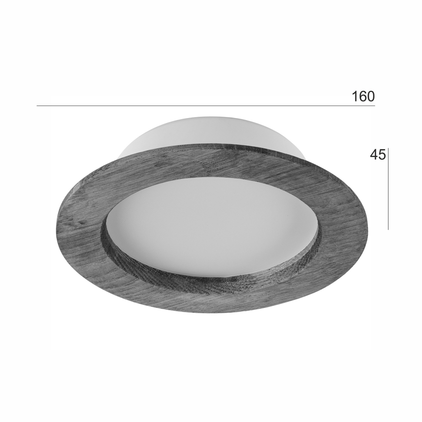 Lampada da incasso LED WOODY SPOT LED/12,5W/230V 3000K noce ? 16 cm