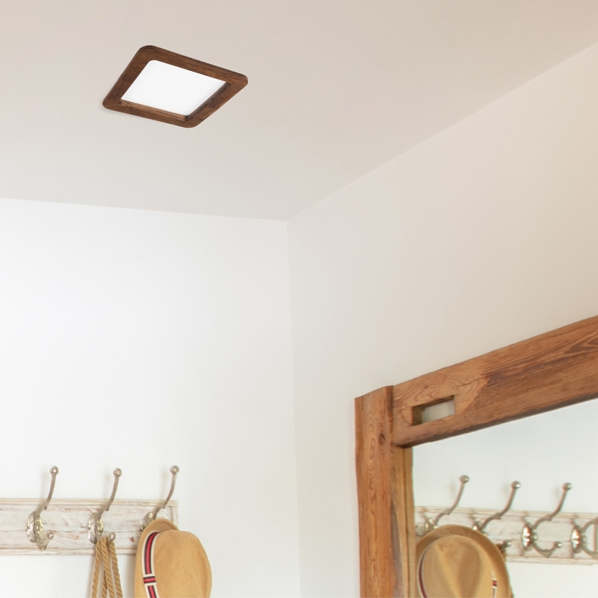 Lampada LED da incasso WOODY SPOT LED/17W/230V 3000K ciliegio 18,5x18,5 cm