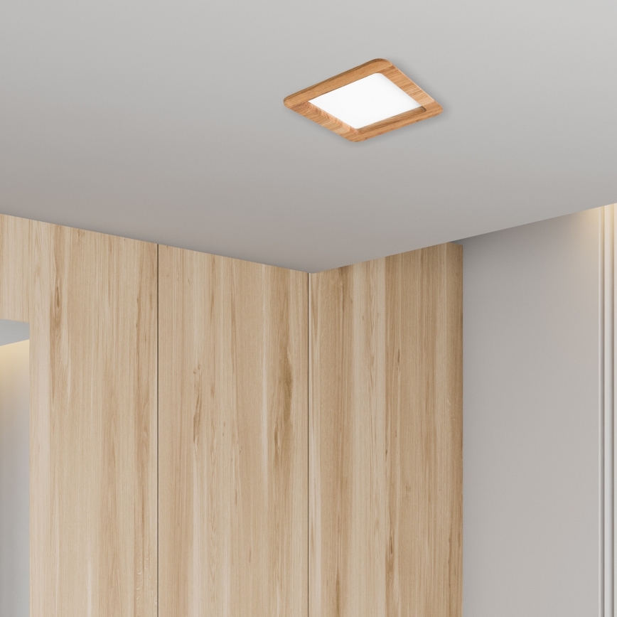 Lampada LED da incasso WOODY SPOT LED/17W/230V 3000K quercia 18,5x18,5 cm