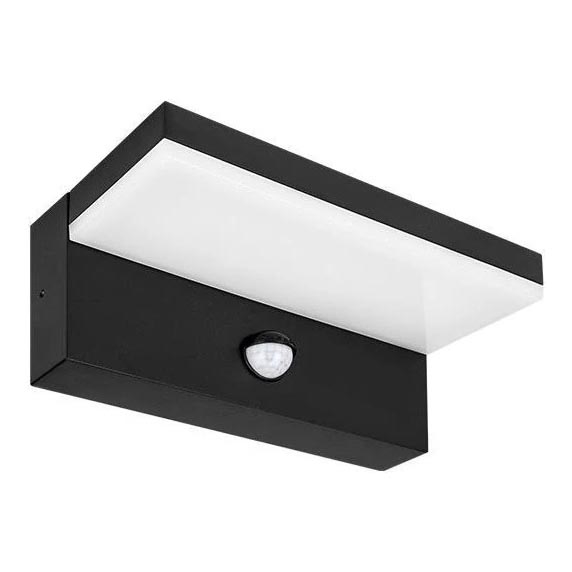 Lampada LED da parete per esterni con sensore HESTIO LED/9W/230V 4000K IP44 nera