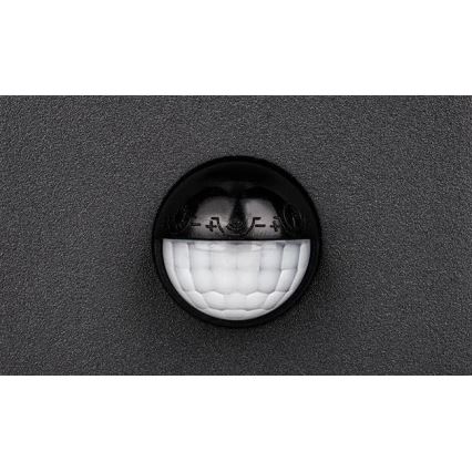 Lampada LED da parete per esterni con sensore HESTIO LED/9W/230V 4000K IP44 nera