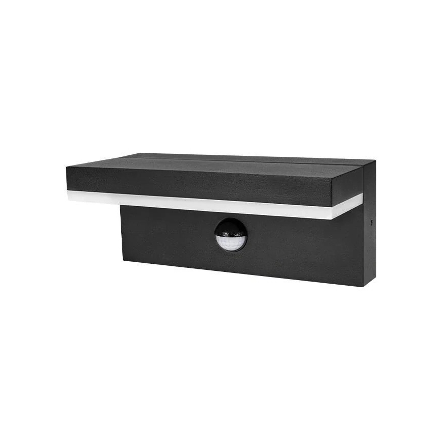 Lampada LED da parete per esterni con sensore HESTIO LED/9W/230V 4000K IP44 nera