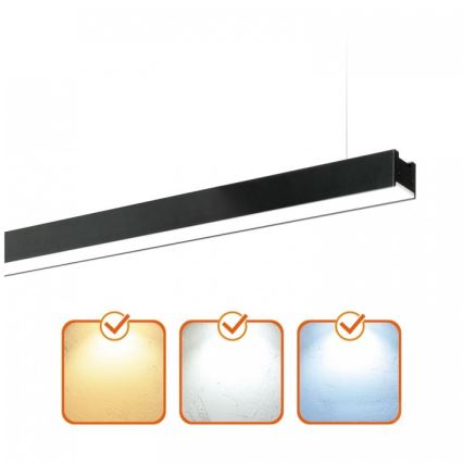Plafoniera/sospensione LED KOLINE LED/40W/230V 3000/4000/6500K 120 cm nera