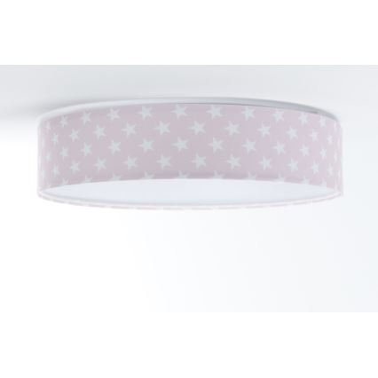Lampada da soffitto LED per bambini GALAXY KIDS LED/24W/230V stelle rosa/bianco
