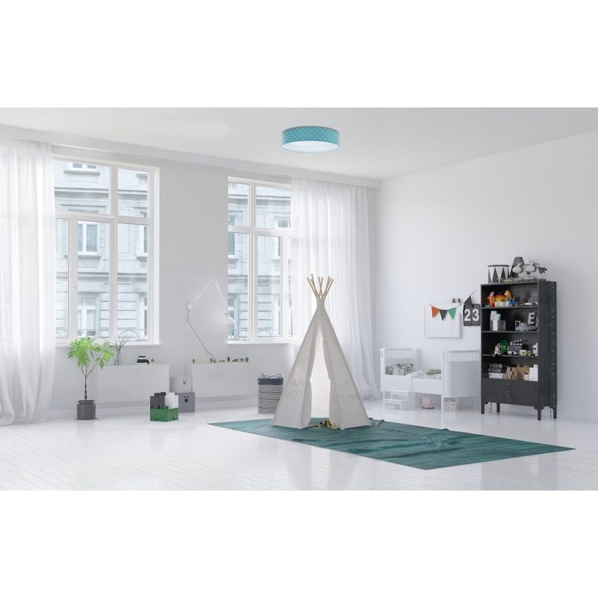 Lampada da soffitto LED per bambini GALAXY KIDS LED/24W/230V stelle turchese/bianco