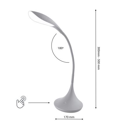 Lampada LED da tavolo dimmerabile con touch VIPER LED/5,5W/230V grigia