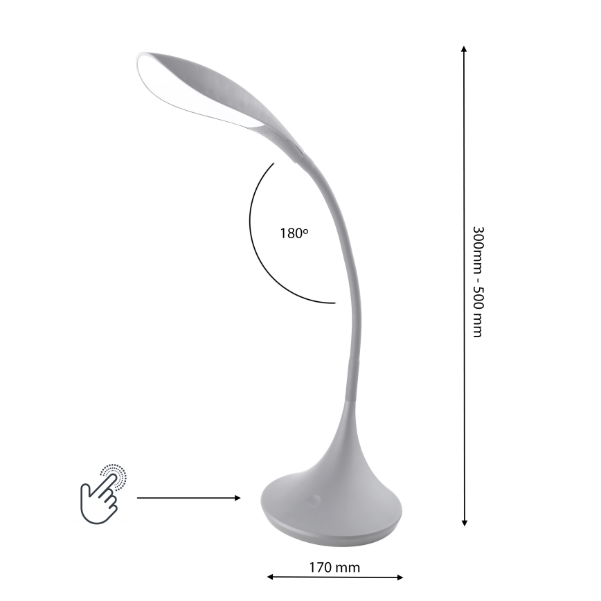 Lampada LED da tavolo dimmerabile con touch VIPER LED/5,5W/230V grigia
