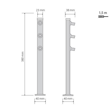 Lampada LED da terra PICCO 3xLED/5,4W/500mA