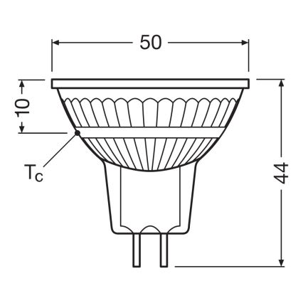 Lampadina a riflettore LED dimmerabile MR16 GU5,3/5W/12V 4000K 36° CRI 90 - Ledvance