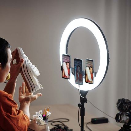 Lampada LED dimmerabile con treppiede e supporto per vlogger LED/55W/230V CRI 90 + telecomando