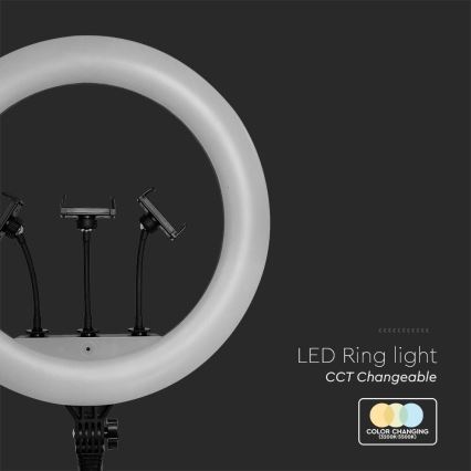 Lampada LED dimmerabile con treppiede e supporto per vlogger LED/55W/230V CRI 90 + telecomando