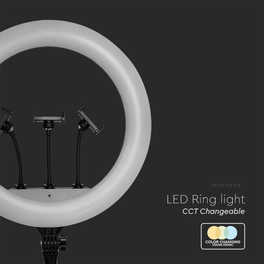 Lampada LED dimmerabile con treppiede e supporto per vlogger LED/55W/230V CRI 90 + telecomando