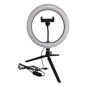 Lampada LED dimmerabile con treppiede e supporto per vlogging LED/10W/5V 2700-6500K