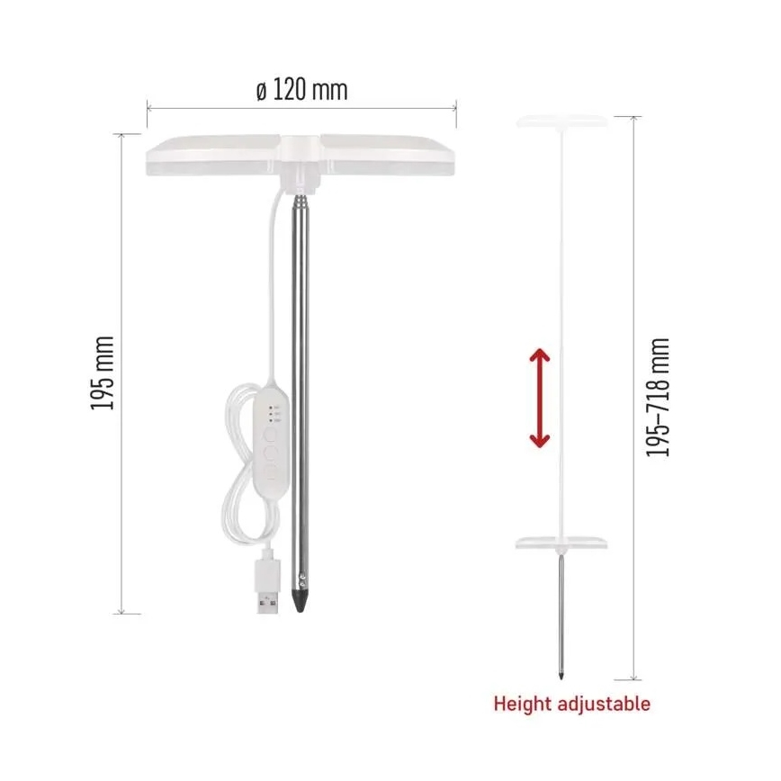 Lampada LED dimmerabile da interno per la coltivazione di piante GROW LED/8W/5V