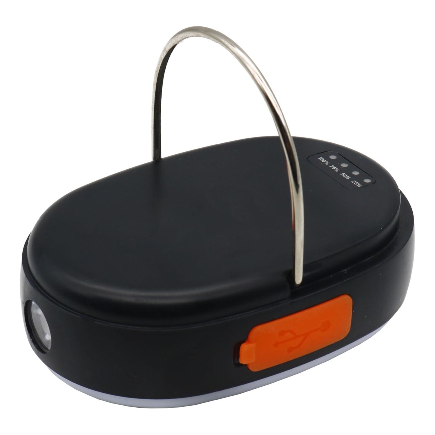 Lampada LED dimmerabile ricaricabile con funzione di power bank K4 LED/1W/5V 3000-6500K IPX4 4000 mAh nero