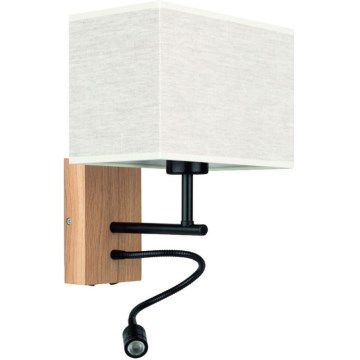 Lampada LED flessibile BOHO 1xE27/25W + LED/1W/230V rovere