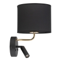 Lampada LED flessibile RICHI 1xE27/15W/230V + LED/3W/230V nero