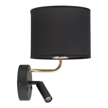 Lampada LED flessibile RICHI 1xE27/15W/230V + LED/3W/230V nero