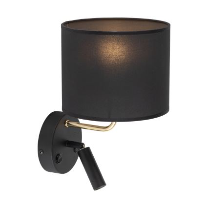 Lampada LED flessibile RICHI 1xE27/15W/230V + LED/3W/230V nero