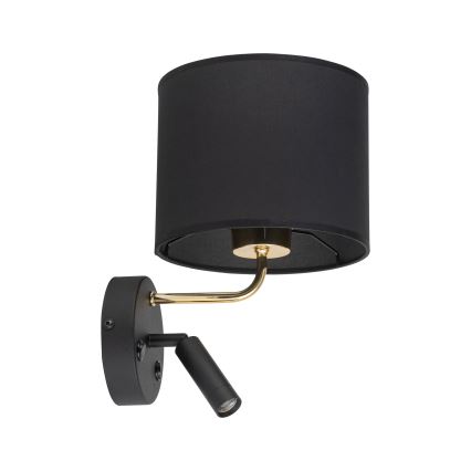 Lampada LED flessibile RICHI 1xE27/15W/230V + LED/3W/230V nero