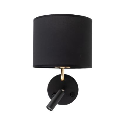 Lampada LED flessibile RICHI 1xE27/15W/230V + LED/3W/230V nero