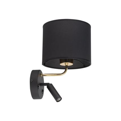 Lampada LED flessibile RICHI 1xE27/15W/230V + LED/3W/230V nero