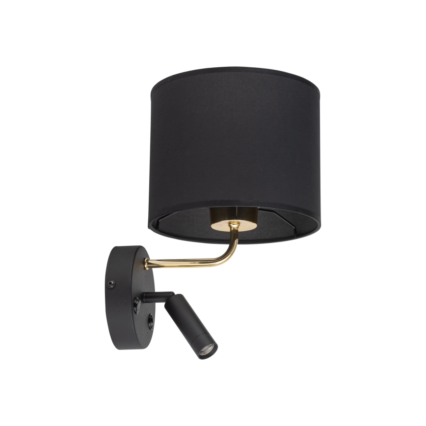 Lampada LED flessibile RICHI 1xE27/15W/230V + LED/3W/230V nero