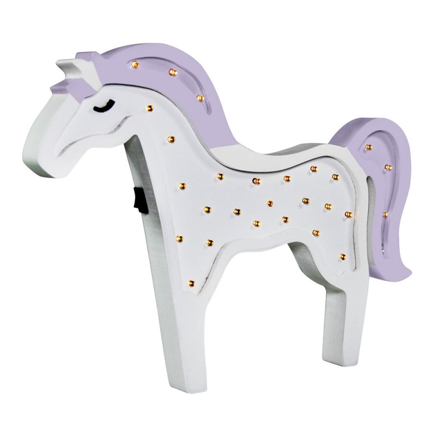 Lampada LED per bambini LED/2xAA cavallo viola