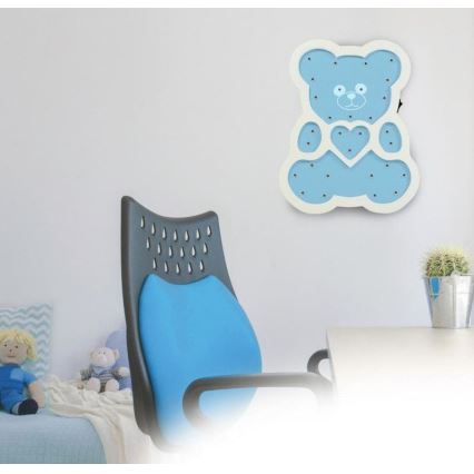 Lampada LED per bambini LED/2xAA orso blu