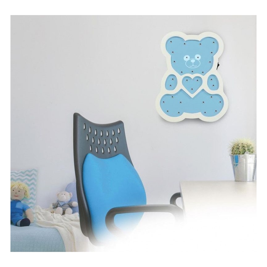 Lampada LED per bambini LED/2xAA orso blu