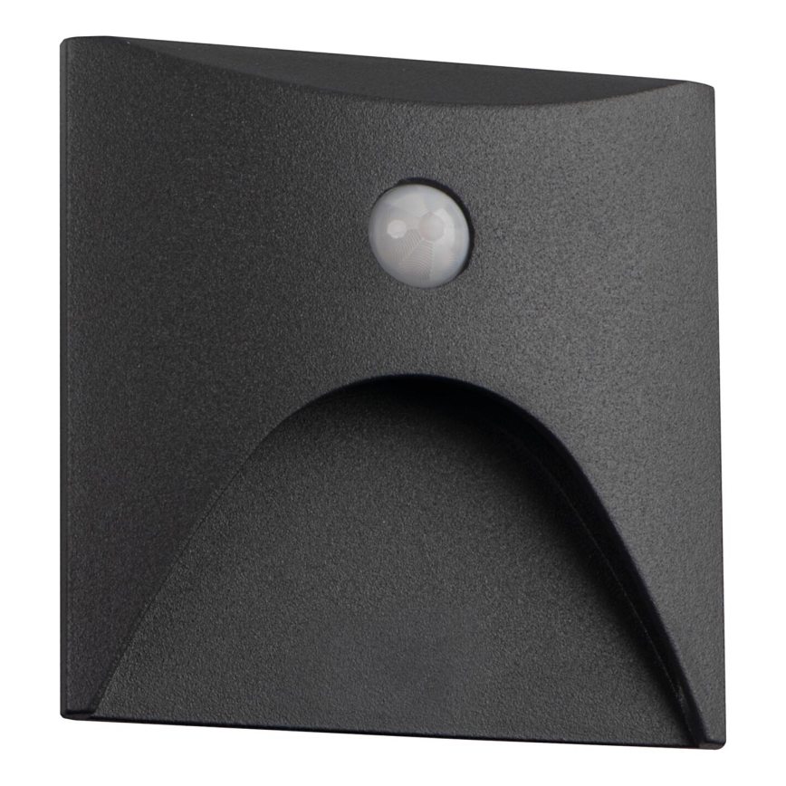 Lampada LED per scale con sensore di movimento e crepuscolare EXIN LED/2,5W/230V 3000K IP65 antracite quadrata
