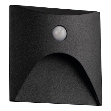 Lampada LED per scale con sensore di movimento e crepuscolare EXIN LED/2,5W/230V 3000K IP65, nera, angolare