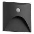 Lampada LED per scale con sensore di movimento e sensore crepuscolare EXIN LED/2,5W/230V 3000K IP65 antracite quadrata