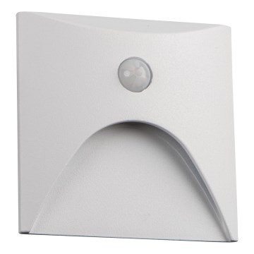 Lampada LED per scale con sensore di movimento e sensore crepuscolare EXIN LED/2,5W/230V 3000K IP65 bianca squadrata