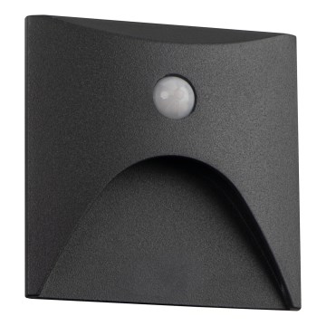 Lampada LED per scale con sensore di movimento e sensore crepuscolare EXIN LED/2,5W/230V 4000K IP65 antracite quadrata