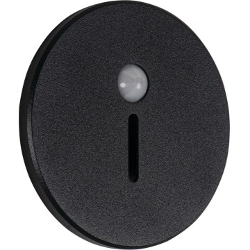 Lampada LED per scale con sensore di movimento e sensore crepuscolare MAGNIK LED/1,7W/230V 2700/3300/3900/4600/5700K nera rotonda