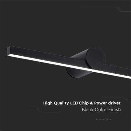 Lampada LED per specchio da bagno 10W/230V 3000K IP65 nera