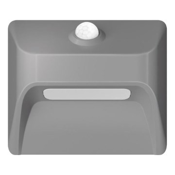 Lampada LED ricaricabile per scale STEP LIGHT con sensore di movimento e sensore crepuscolare LED/0,3W/3,7V 2200 mAh IP53 grigio